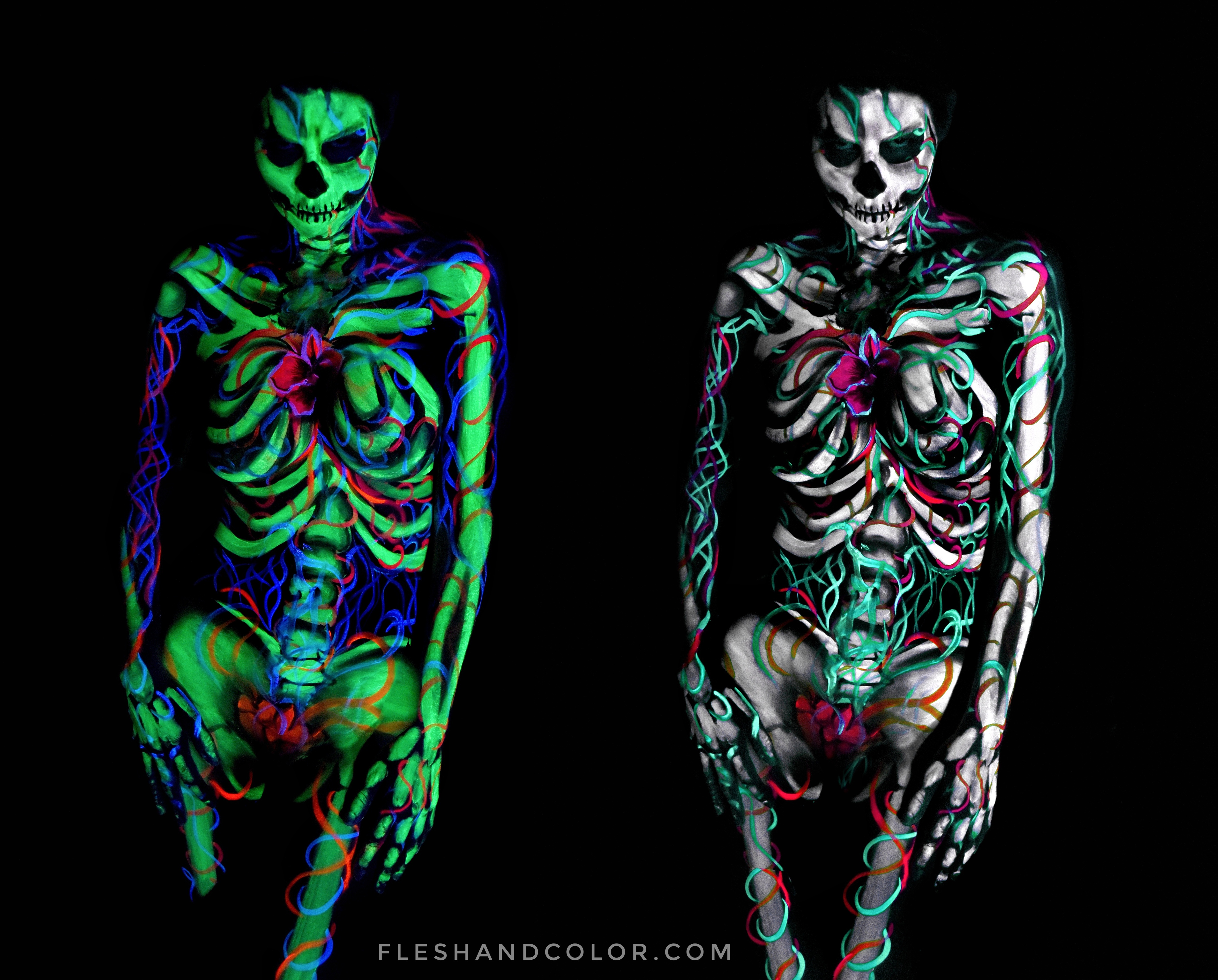 Skeleton bodypainting bodyart