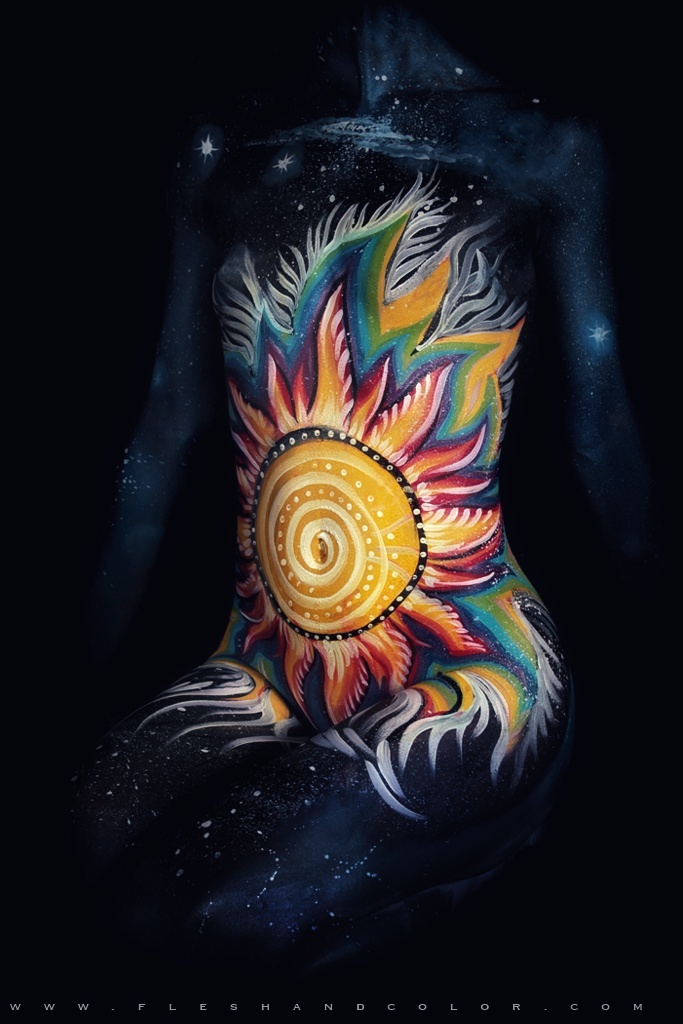 Sun bodypainting bodyart