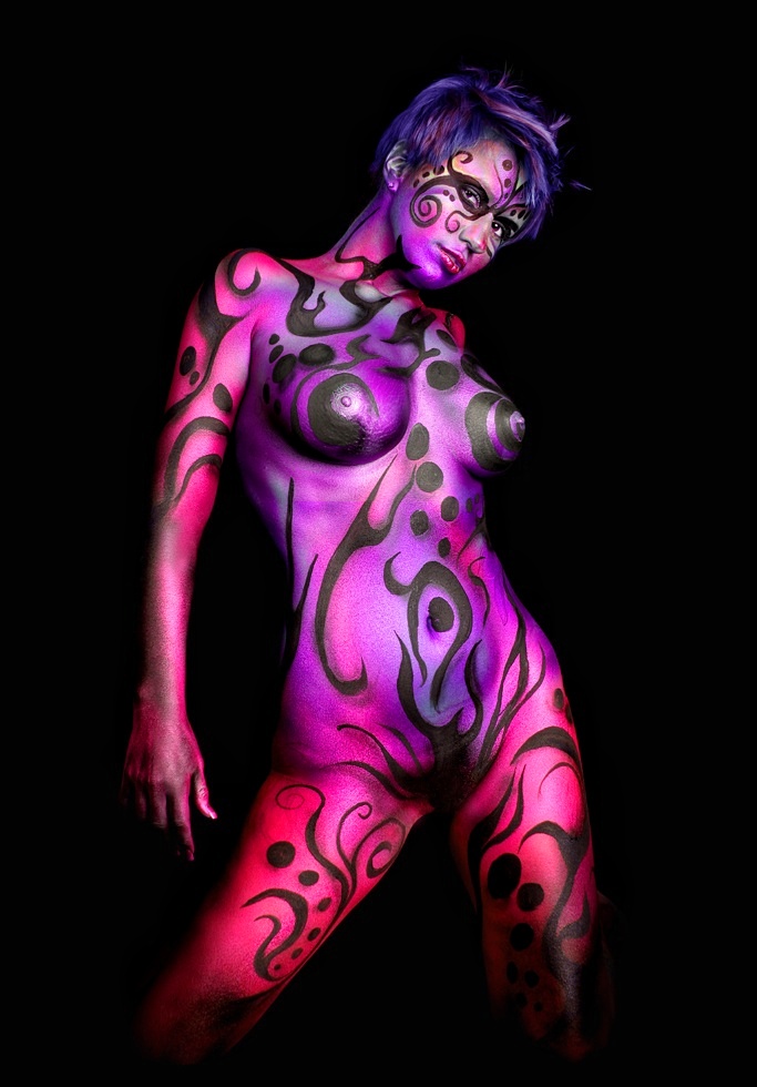 Fire Pink bodypainting bodyart