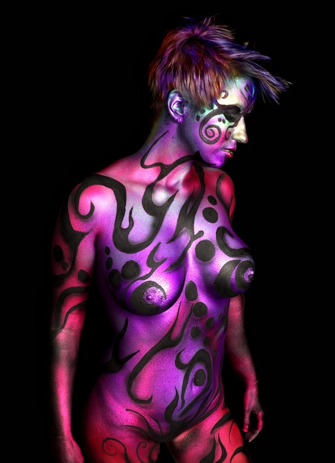 fire pink bodypainting bodyart